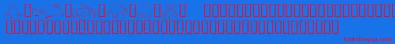 KrScrapTeddies Font – Red Fonts on Blue Background