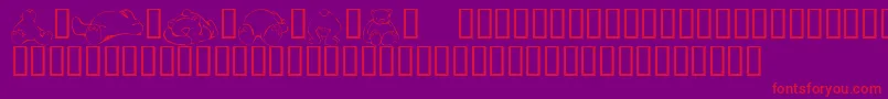 KrScrapTeddies Font – Red Fonts on Purple Background