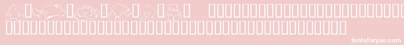 KrScrapTeddies Font – White Fonts on Pink Background