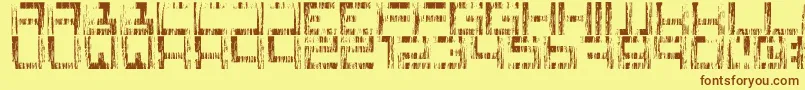 Squareonegrunge Font – Brown Fonts on Yellow Background