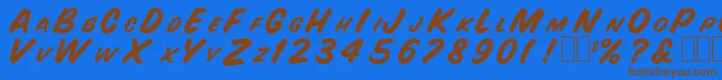 SnyderspeedNormal Font – Brown Fonts on Blue Background