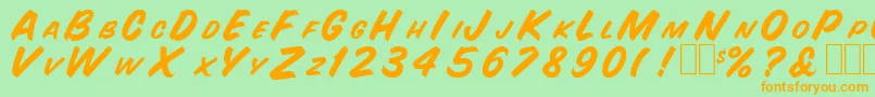 SnyderspeedNormal Font – Orange Fonts on Green Background