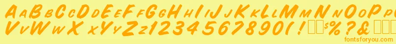 SnyderspeedNormal Font – Orange Fonts on Yellow Background