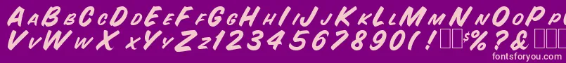 SnyderspeedNormal Font – Pink Fonts on Purple Background