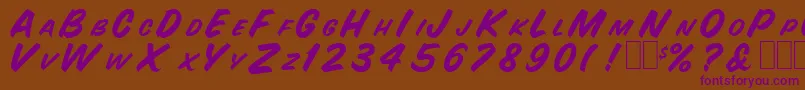 SnyderspeedNormal Font – Purple Fonts on Brown Background