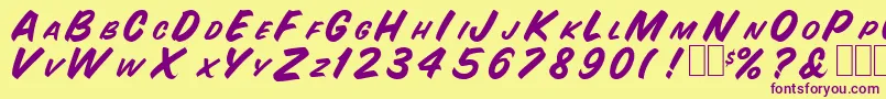 SnyderspeedNormal Font – Purple Fonts on Yellow Background