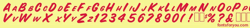 SnyderspeedNormal Font – Red Fonts on Yellow Background