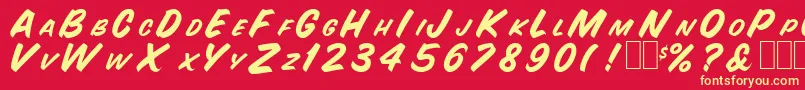 SnyderspeedNormal Font – Yellow Fonts on Red Background