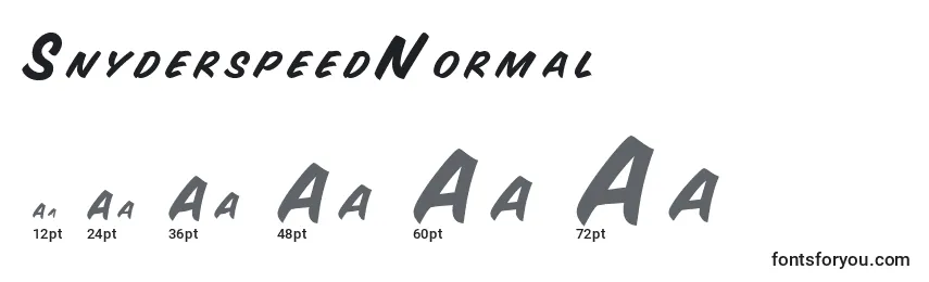 SnyderspeedNormal Font Sizes