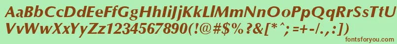 OptaneExtraboldItalic Font – Brown Fonts on Green Background