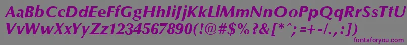OptaneExtraboldItalic-fontti – violetit fontit harmaalla taustalla