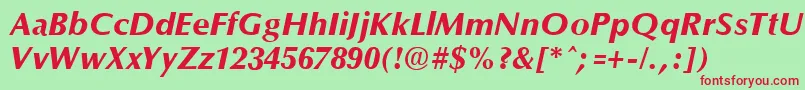 OptaneExtraboldItalic Font – Red Fonts on Green Background