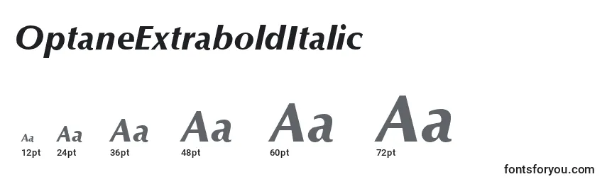 Размеры шрифта OptaneExtraboldItalic