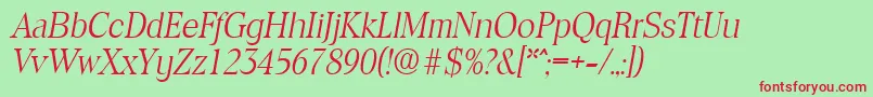 ToledoLightita Font – Red Fonts on Green Background