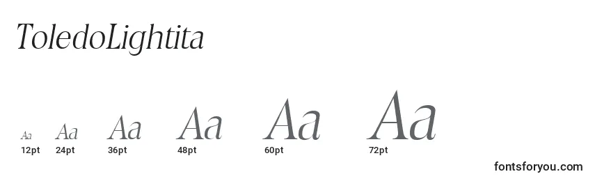 ToledoLightita Font Sizes