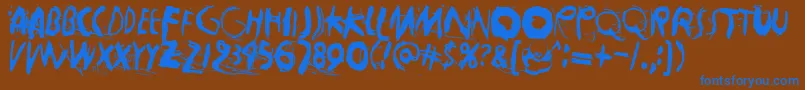 Horros Font – Blue Fonts on Brown Background