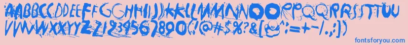 Horros Font – Blue Fonts on Pink Background
