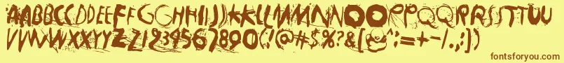 Horros Font – Brown Fonts on Yellow Background