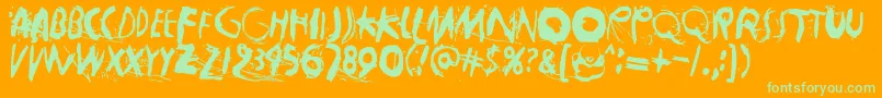 Horros Font – Green Fonts on Orange Background