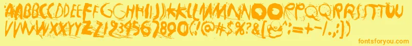 Horros Font – Orange Fonts on Yellow Background