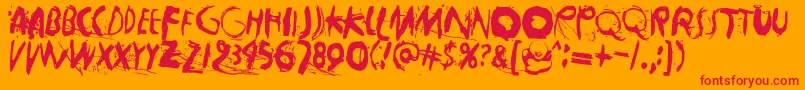 Horros Font – Red Fonts on Orange Background