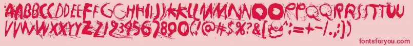 Horros Font – Red Fonts on Pink Background