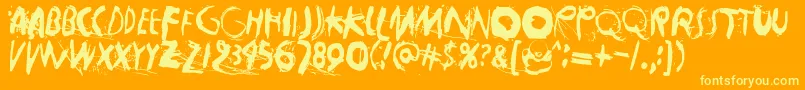Horros Font – Yellow Fonts on Orange Background