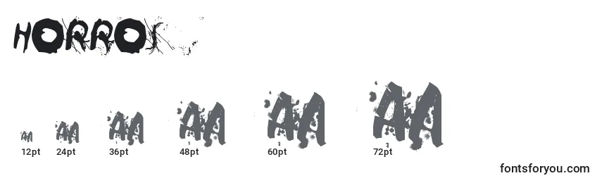 Größen der Schriftart Horros