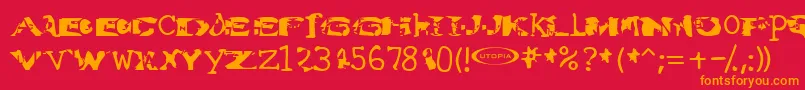 Water Torture Font – Orange Fonts on Red Background