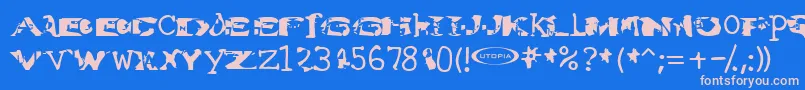 Water Torture Font – Pink Fonts on Blue Background