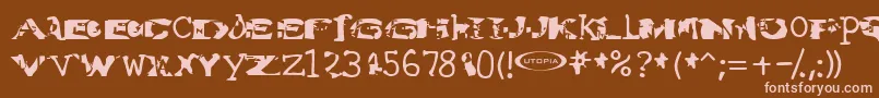 Water Torture Font – Pink Fonts on Brown Background