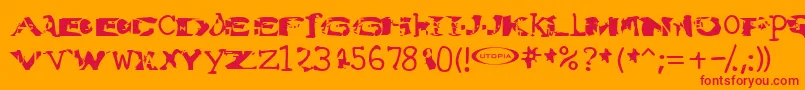 Water Torture Font – Red Fonts on Orange Background