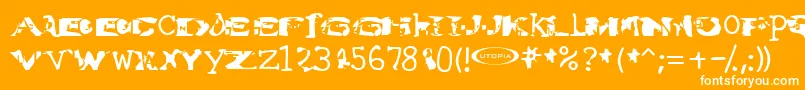 Water Torture Font – White Fonts on Orange Background