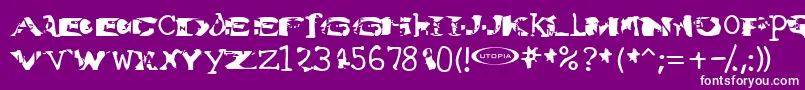 Water Torture Font – White Fonts on Purple Background