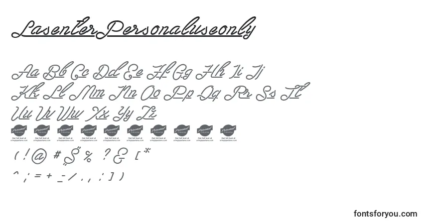 Шрифт LasenterPersonaluseonly – алфавит, цифры, специальные символы