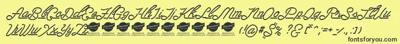 LasenterPersonaluseonly Font – Black Fonts on Yellow Background