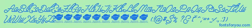 LasenterPersonaluseonly Font – Blue Fonts on Green Background