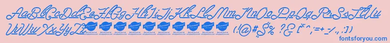 LasenterPersonaluseonly Font – Blue Fonts on Pink Background