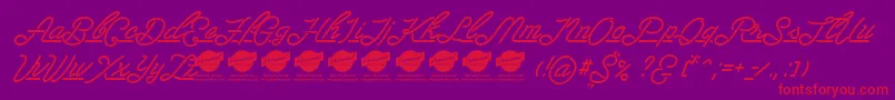 LasenterPersonaluseonly Font – Red Fonts on Purple Background