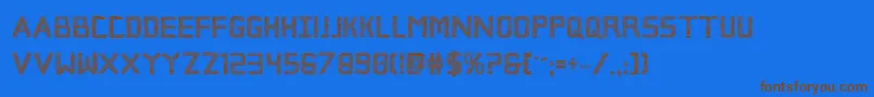 Brokencyborgpro Font – Brown Fonts on Blue Background