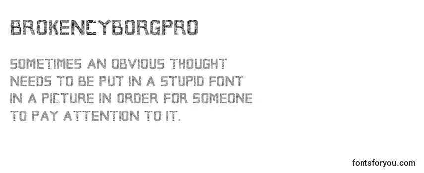 Review of the Brokencyborgpro Font
