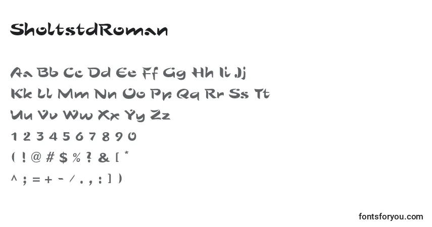 Fuente SholtstdRoman - alfabeto, números, caracteres especiales