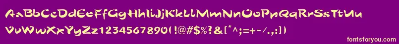 SholtstdRoman Font – Yellow Fonts on Purple Background