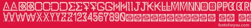 DzTypographyZilapdemo Font – Pink Fonts on Red Background