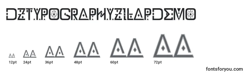 Размеры шрифта DzTypographyZilapdemo
