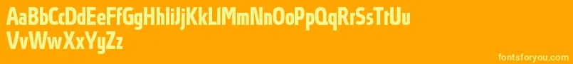 Шрифт AbsolutProBoldcondensed – жёлтые шрифты на оранжевом фоне