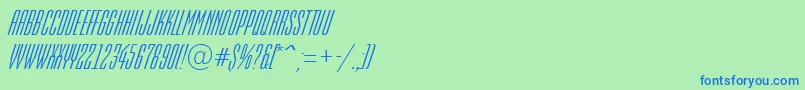 EmpirialItalic Font – Blue Fonts on Green Background
