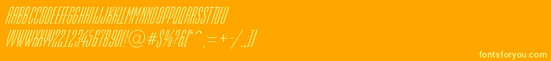 EmpirialItalic Font – Yellow Fonts on Orange Background