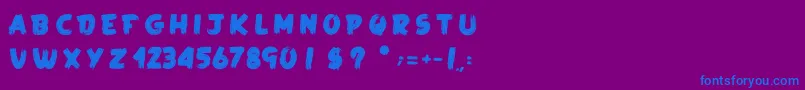 LaKameALeon Font – Blue Fonts on Purple Background