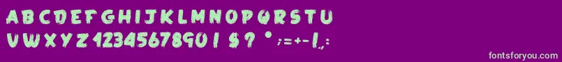 フォントLaKameALeon – 紫の背景に緑のフォント